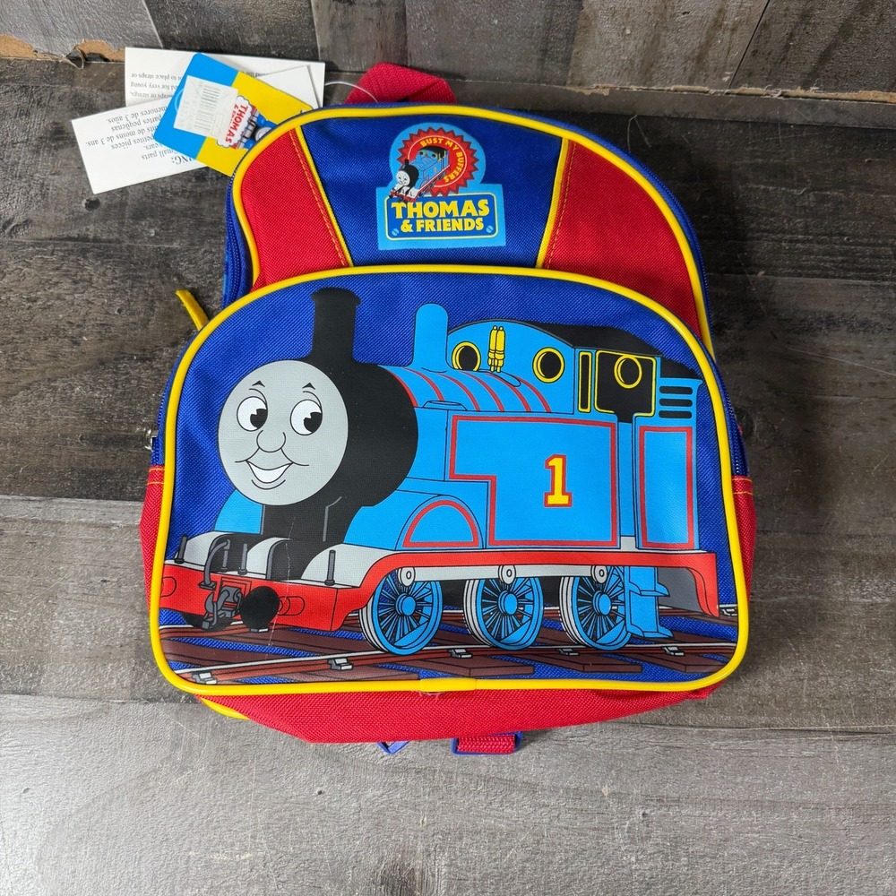 Thomas & Friends Kids Backpack Blue Red Polyester Smaller NWT VTG 00s